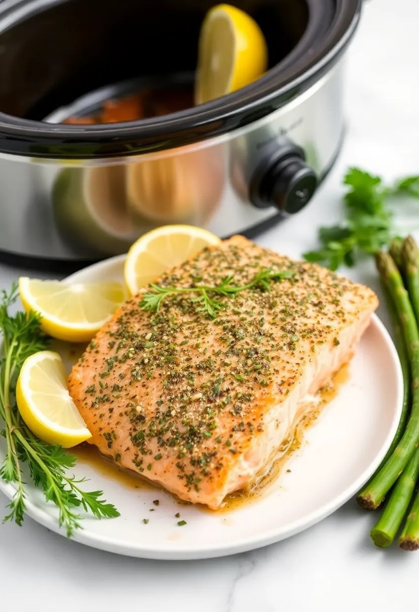 10 Low-Calorie Crockpot Recipes That Make Healthy Meal Prep a Breeze! - 7. Herb-Crusted Salmon