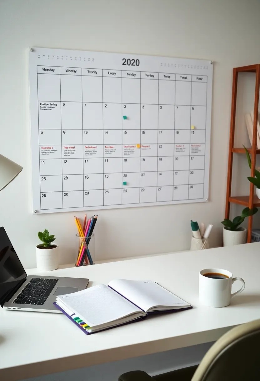 12 Inspiring Home Office Decor Ideas That’ll Skyrocket Your Productivity (#4 Is Pure Genius!) - 10. Incorporate a Calendar or Planner