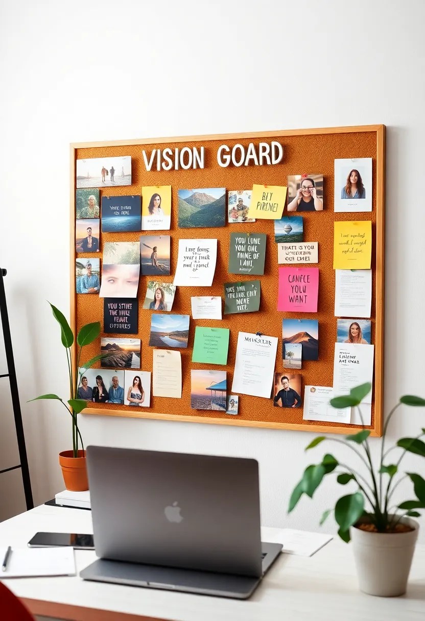 12 Inspiring Home Office Decor Ideas That’ll Skyrocket Your Productivity (#4 Is Pure Genius!) - 4. Implement a Vision Board