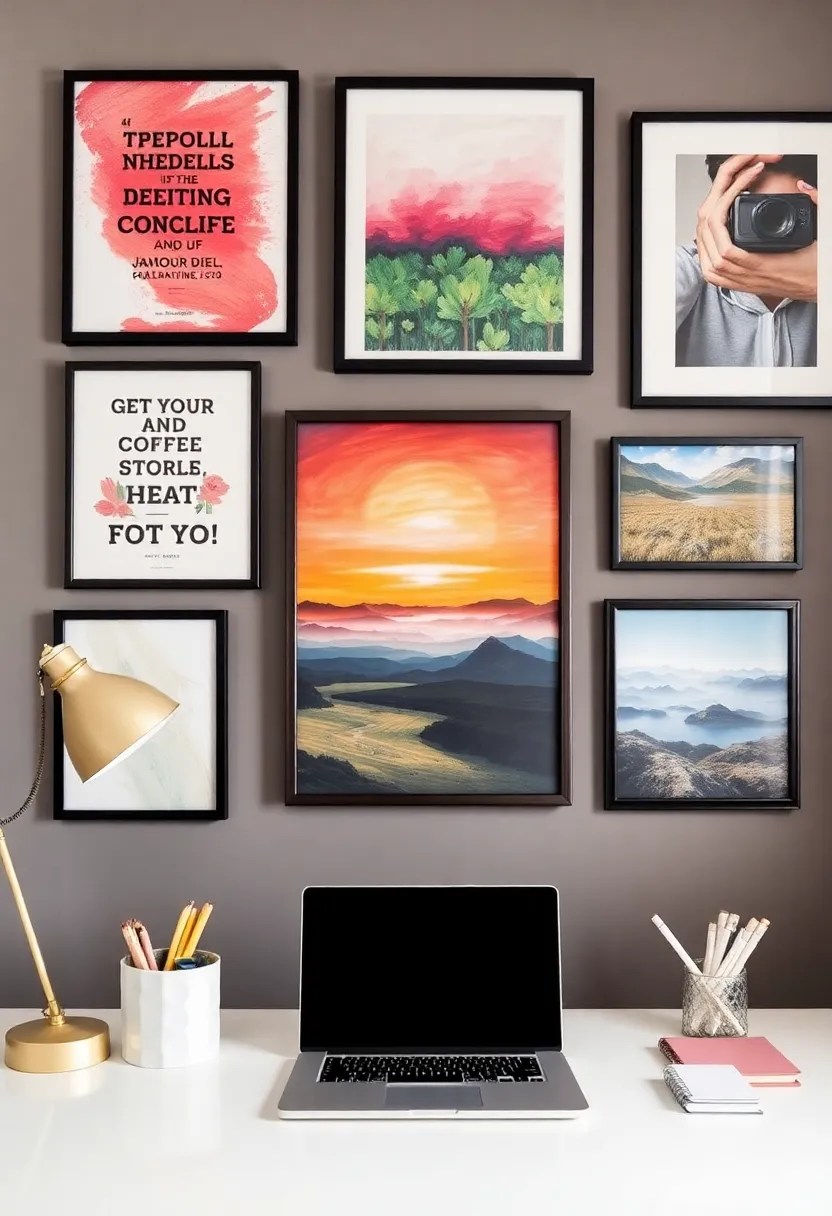 12 Inspiring Home Office Decor Ideas That’ll Skyrocket Your Productivity (#4 Is Pure Genius!) - 8. Use Inspiring Artwork